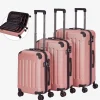 3 tlg. Reisekoffer Set Rosé-Gold