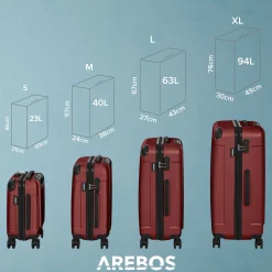 4 tlg. Reisekoffer Set Rot