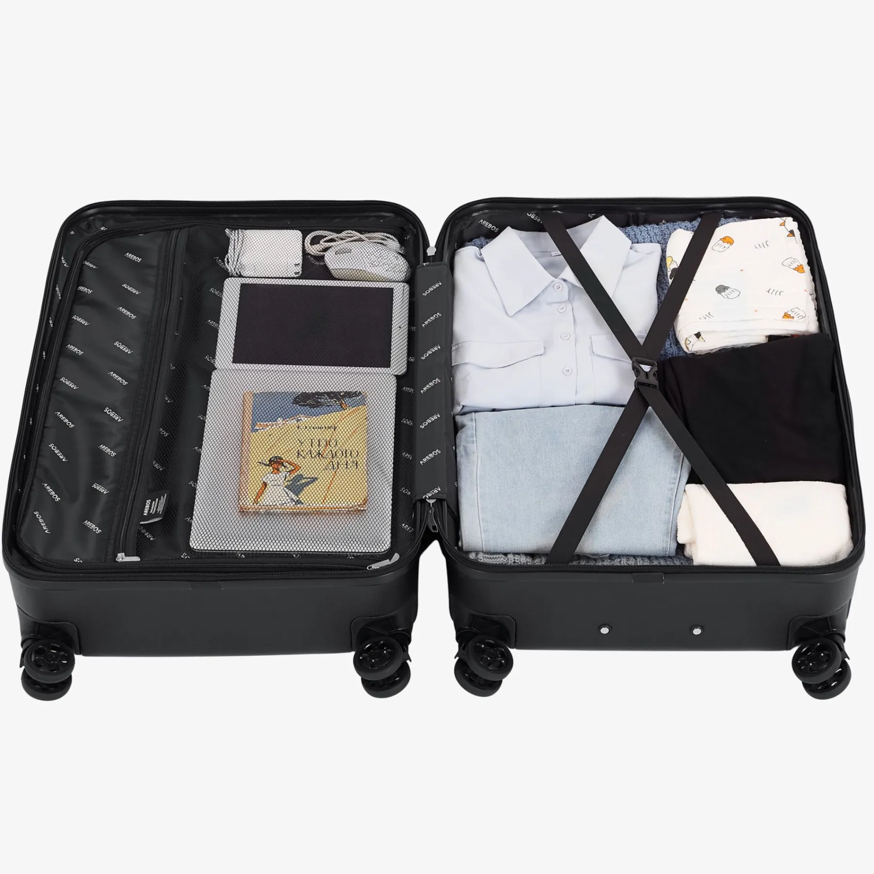 4 tlg. Reisekoffer Set Schwarz