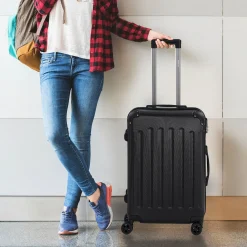 3 tlg. Reisekoffer Set Schwarz