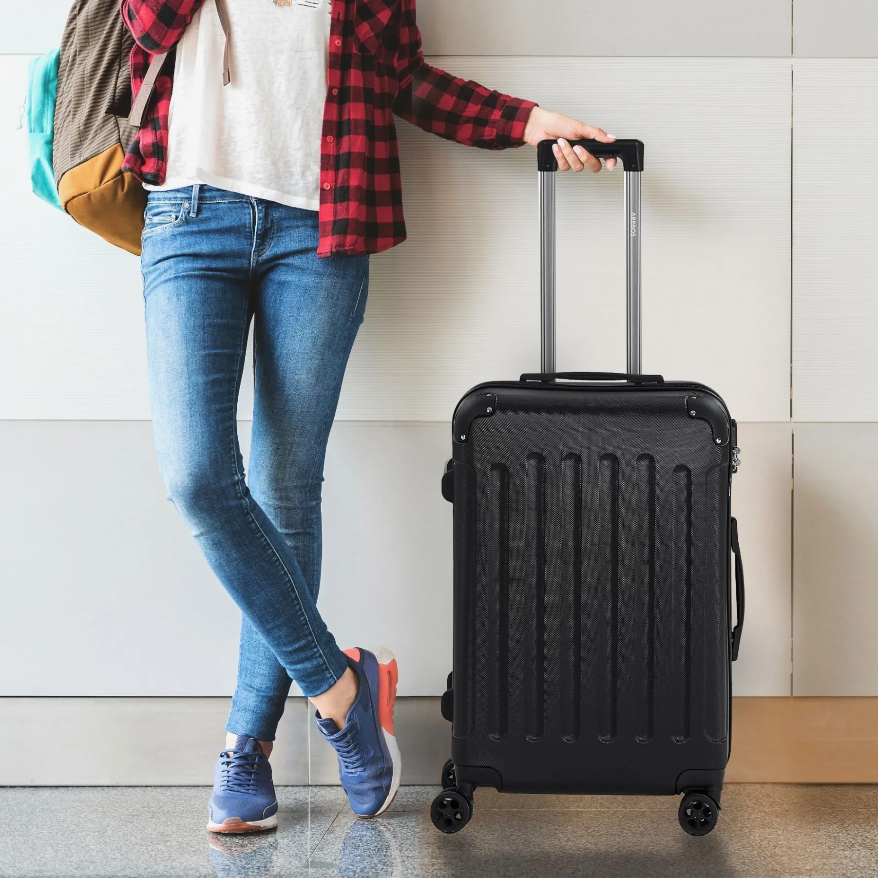 3 tlg. Reisekoffer Set Schwarz