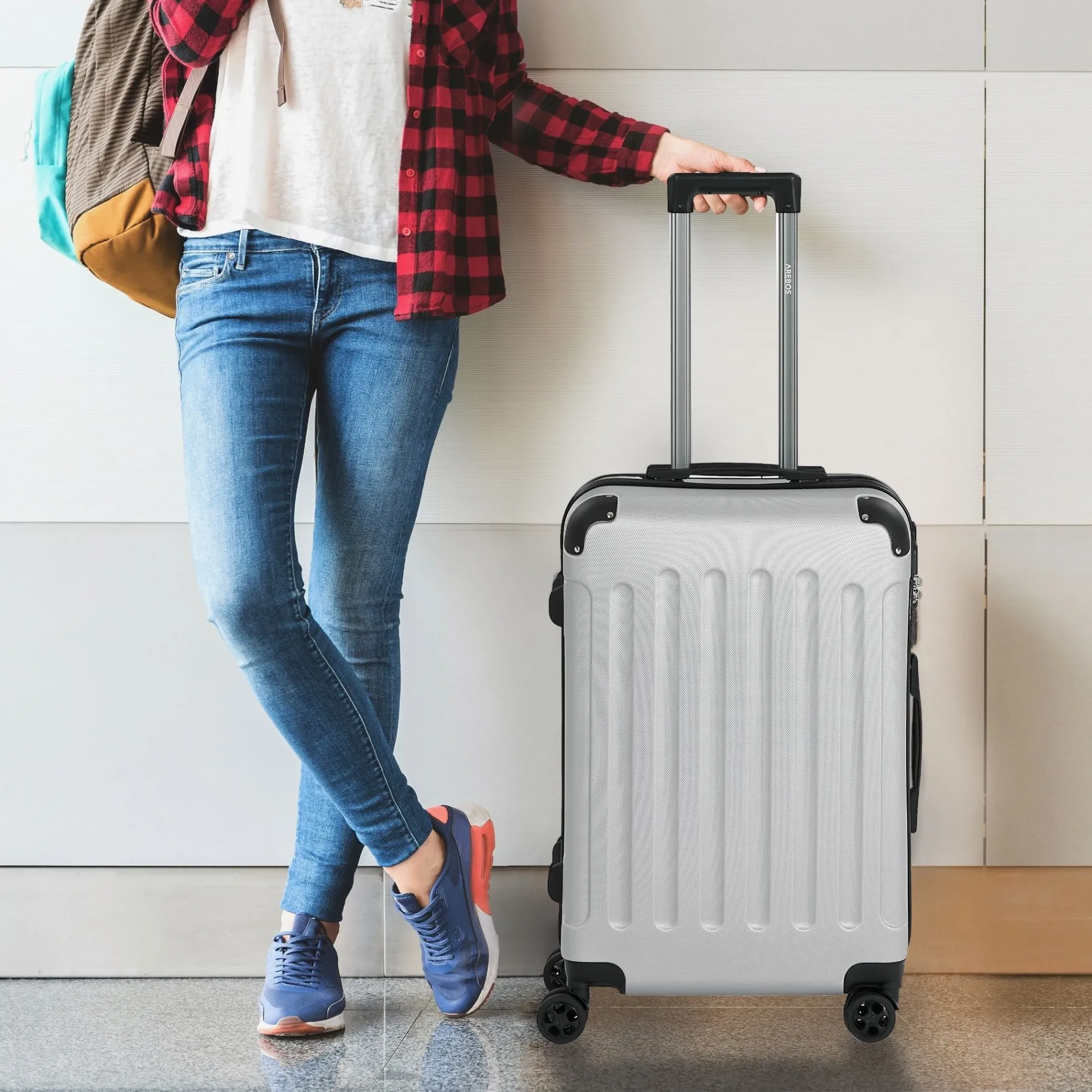 4 tlg. Reisekoffer Set Silber