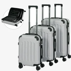 3 tlg. Reisekoffer Set Silber