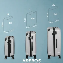3 tlg. Reisekoffer Set Silber
