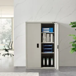 Aktenschrank_Garagenschrank 140 x 90 x 40 cm Schwarz
