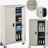 Aktenschrank_Garagenschrank 155 x 90 x 40 cm mit Rollen