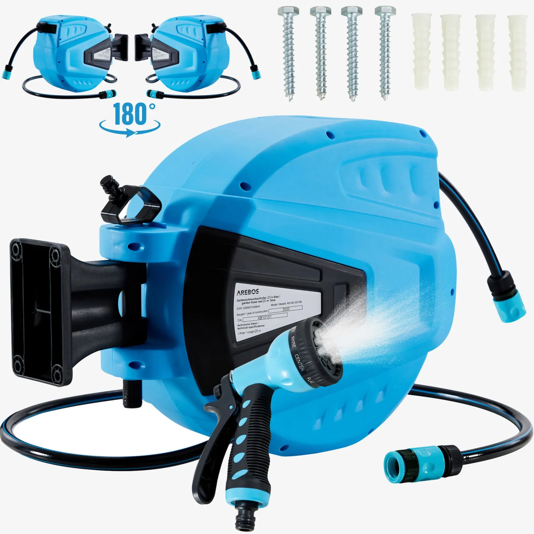 Automatischer Gartenschlauchaufroller 20m