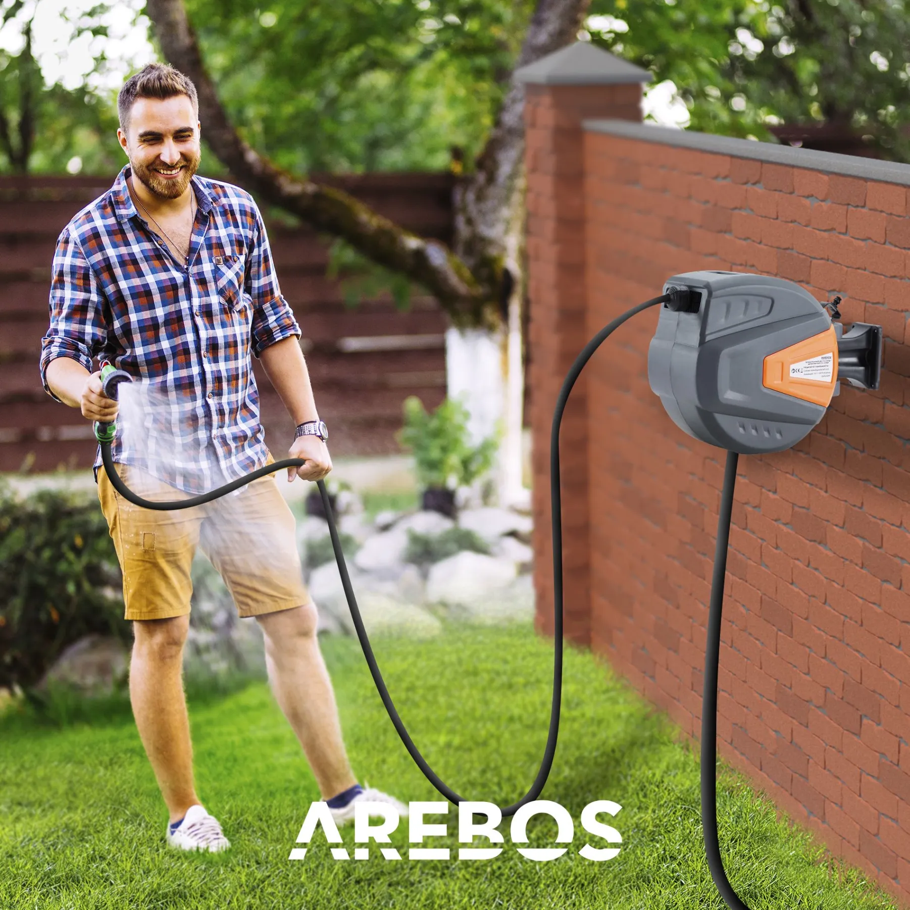 Automatischer Gartenschlauchaufroller 20m