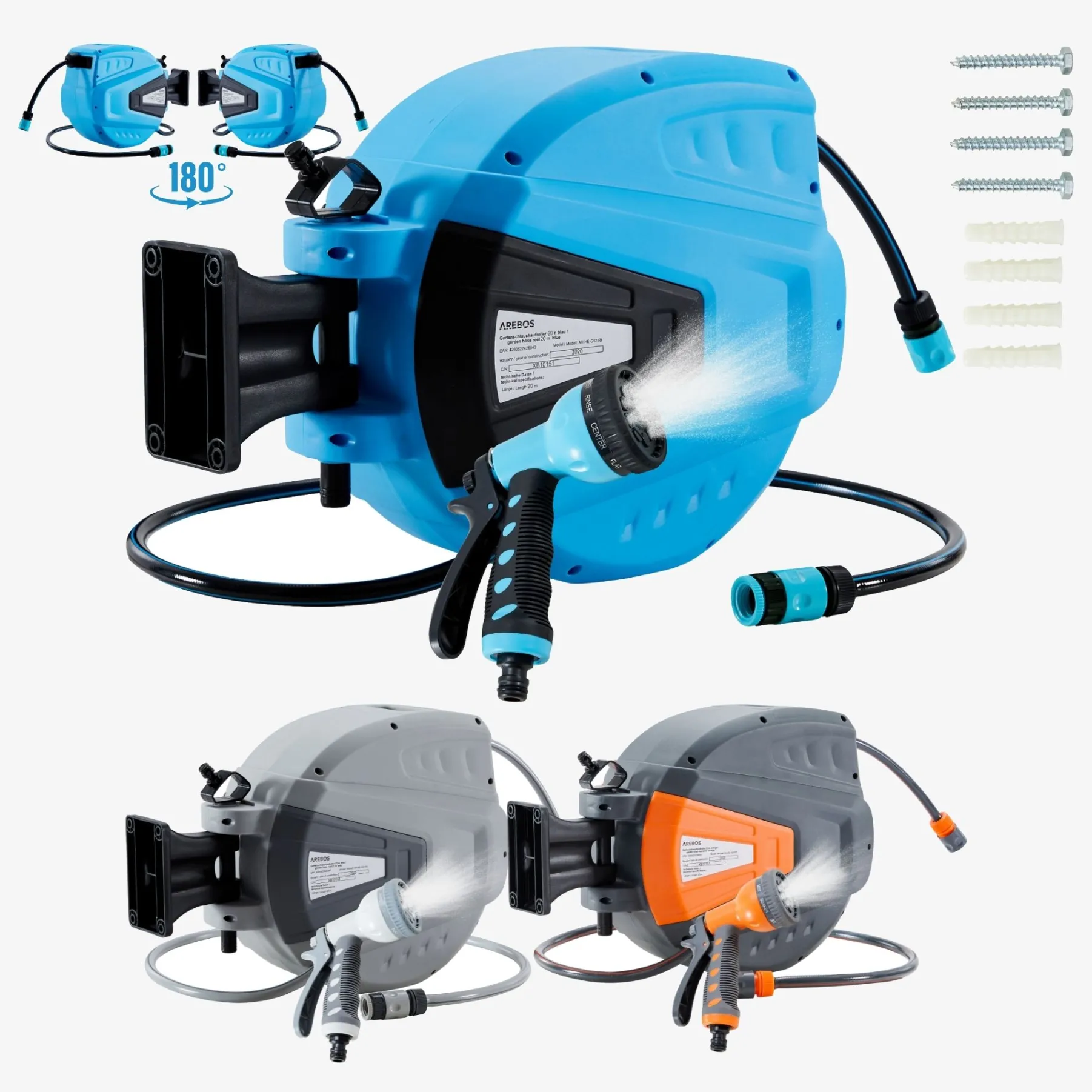 Automatischer Gartenschlauchaufroller 20m