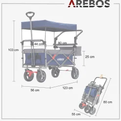 Bollerwagen mit Dach Premium