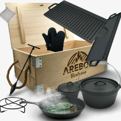 Dutch Oven Set 9 tlg. in Holzkiste