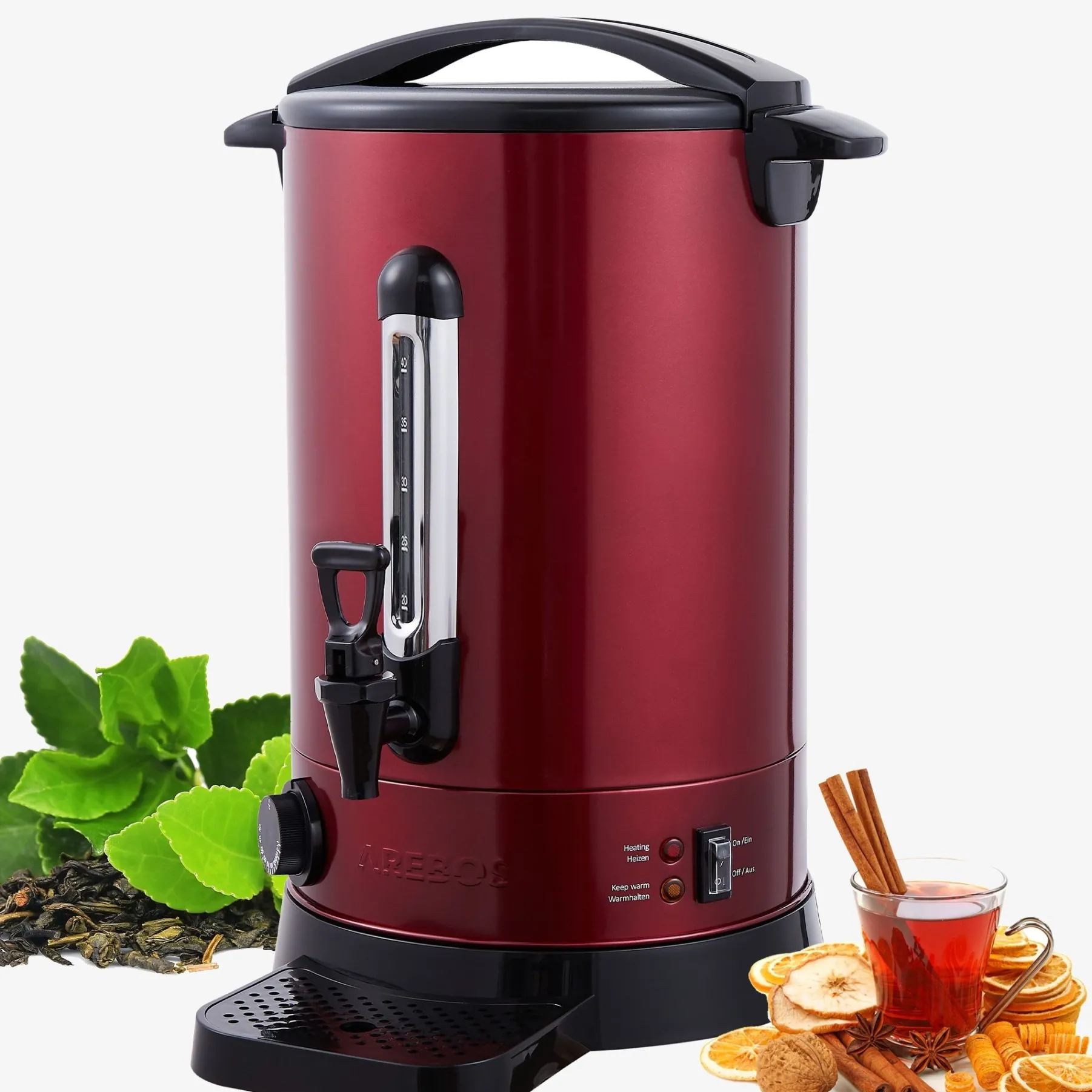 Glühweinkocher 8,8 L Rot