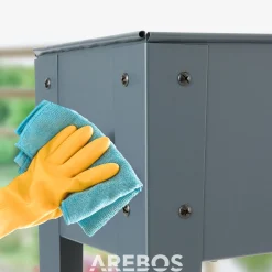 Hochbeet aus Metall mit Rädern - Anthrazit