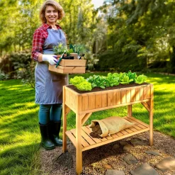 Holz Hochbeet mit Ablage