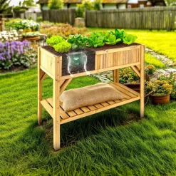 Holz Hochbeet mit Ablage