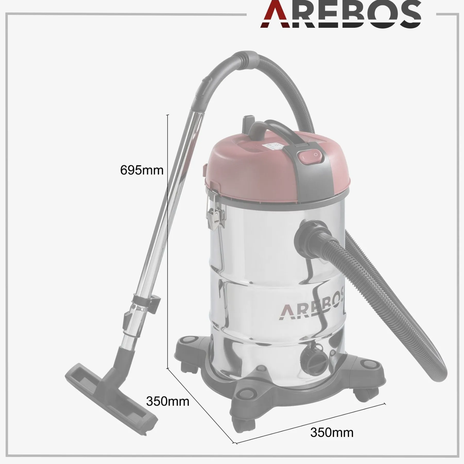 4in1 Industriestaubsauger 1800W Edelstahl