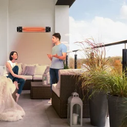 Infrarot Heizstrahler 2000W mit Fernbedienung Premium Schwarz