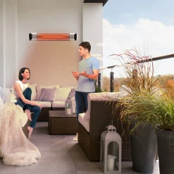 Infrarot Heizstrahler 2000W mit Fernbedienung Premium Silber