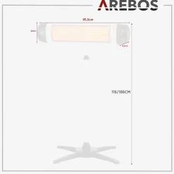 Infrarot Heizstrahler 2500W mit Kreuzstativ
