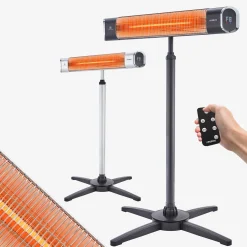Infrarot Heizstrahler 2000W mit Stativ & Fernbedienung Schwarz