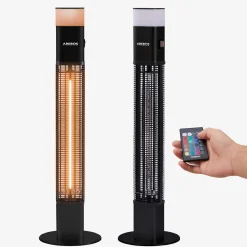 Infrarot Terrassenheizstrahler 1500W mit LED Schwarz