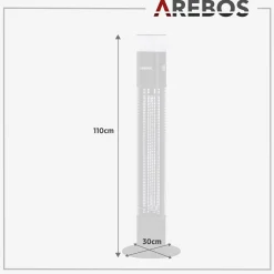 Infrarot Terrassenheizstrahler 1500W mit LED Schwarz