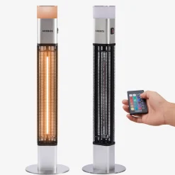 Infrarot Terrassenheizstrahler 1500W mit LED Silber