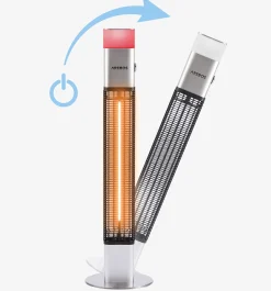 Infrarot Terrassenheizstrahler 1500W mit LED Silber
