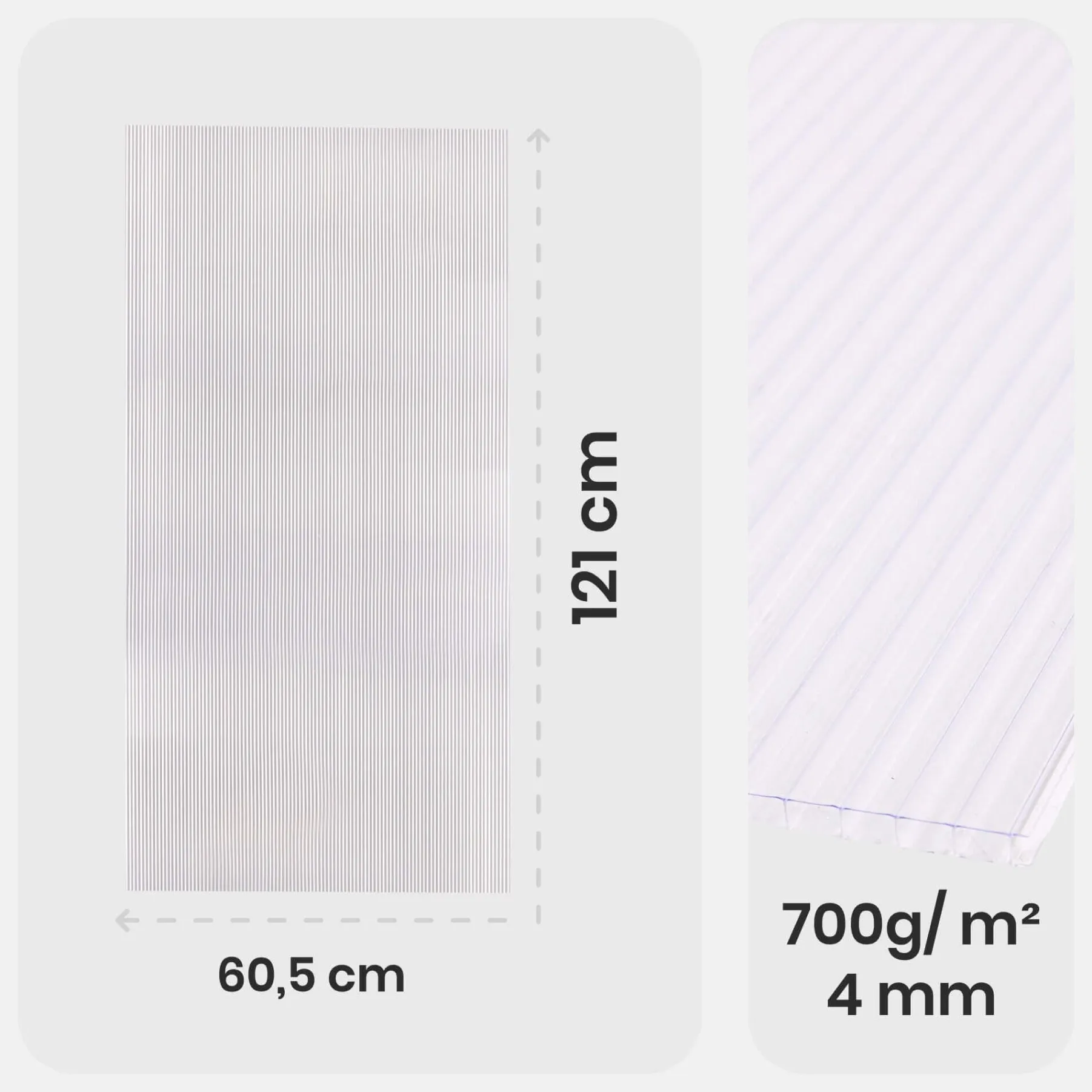 Polycabonat Hohlkammerstegplatten 14er-Set