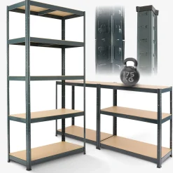 Schwerlastregal 180 x 90 x 40 cm 875 kg Anthrazit