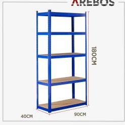 Schwerlastregal 180 x 90 x 40 cm 875 kg Blau