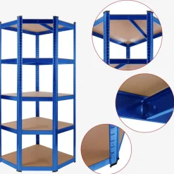 Schwerlastregal Eckregal 180 x 70 x 70 cm 875 kg Blau
