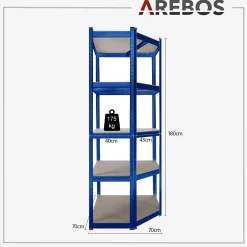 Schwerlastregal Eckregal 180 x 70 x 70 cm 875 kg Blau