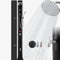 Solardusche 40L mit Thermometer & Handdusche schwarz
