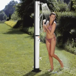 Solardusche 40L mit Thermometer & Handdusche silber