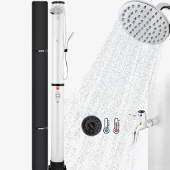 Solardusche 40L mit Thermometer & Handdusche silber