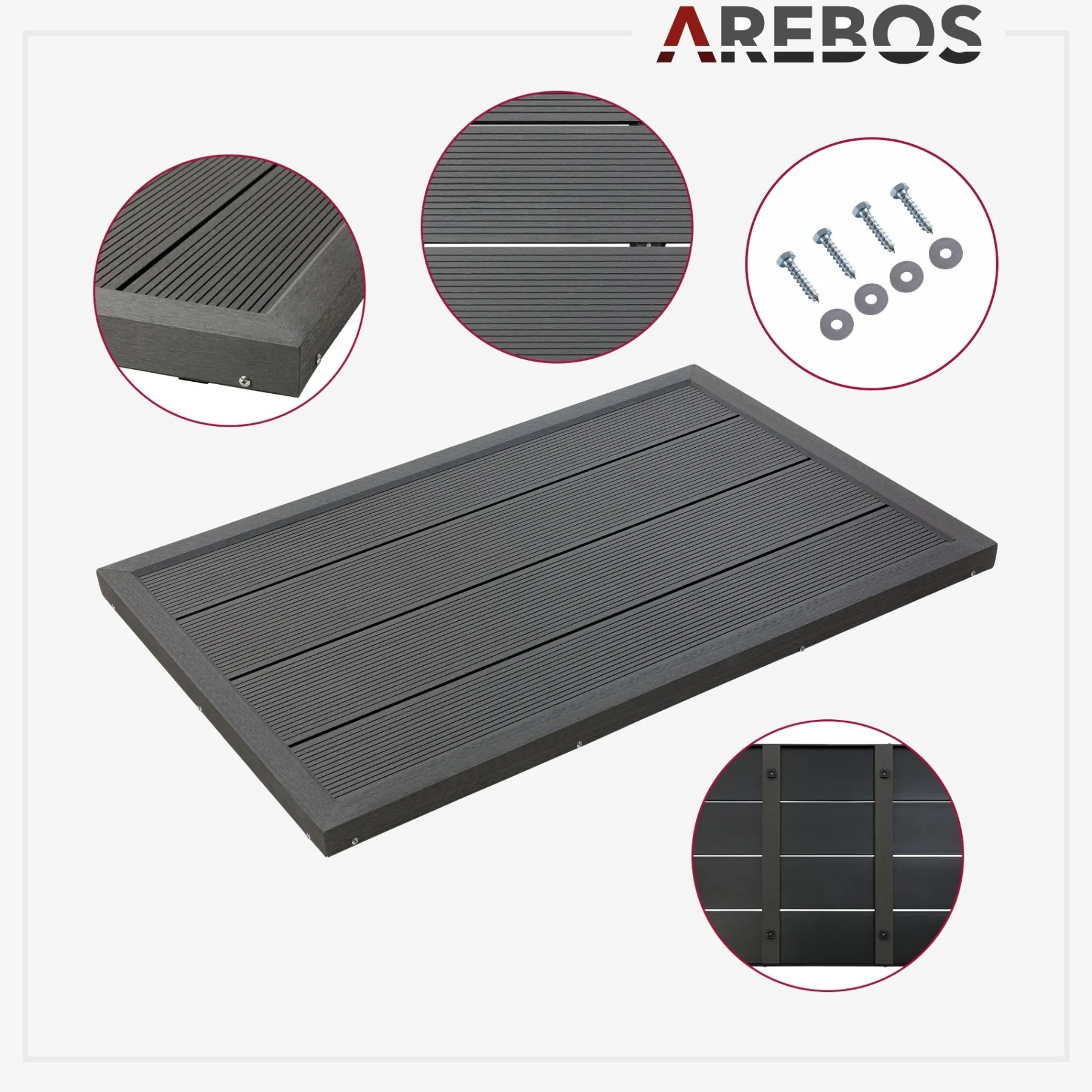 Solardusche 35L Schwarz & Bodenelement Anthrazit