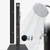 Solardusche 60L schwarz + Bodenplatte Anthrazit