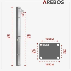 Solardusche 35L Silber - Bodenelement Anthrazit