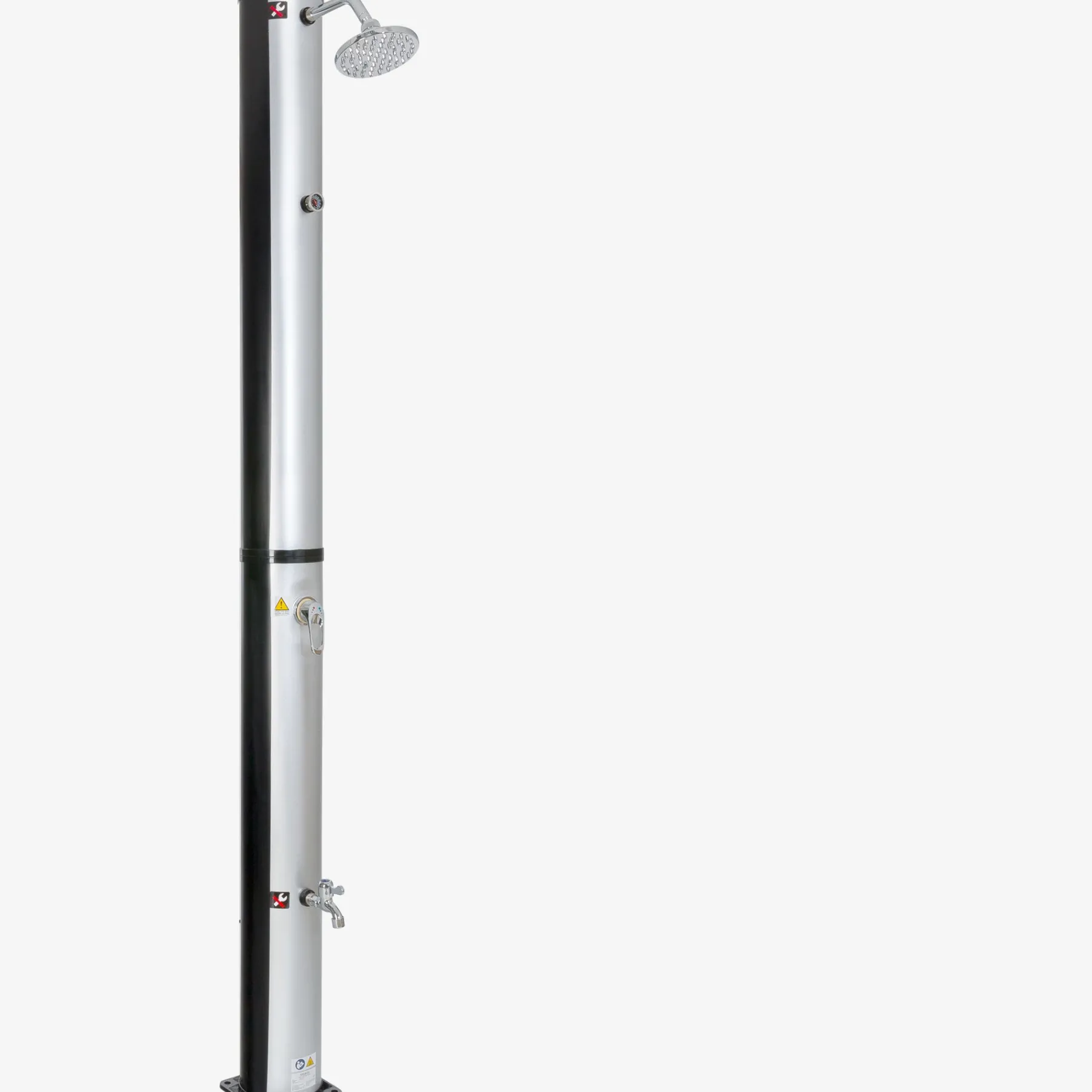 Solardusche 37L silber - rund - mit Thermometer