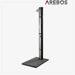 Solardusche 37L Silber rund - Bodenelement Anthrazit
