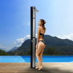 Solardusche 35L silber/schwarz mit Thermometer