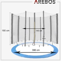 Trampolin Randabdeckung + Netz 396 cm