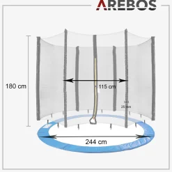 Trampolin Randabdeckung + Netz 244 cm