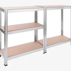 2x Schwerlastregal 180 x 75 x 30 cm 350 kg Silber