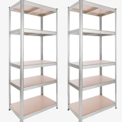 2x Schwerlastregal 180 x 75 x 45 cm 875 kg Silber