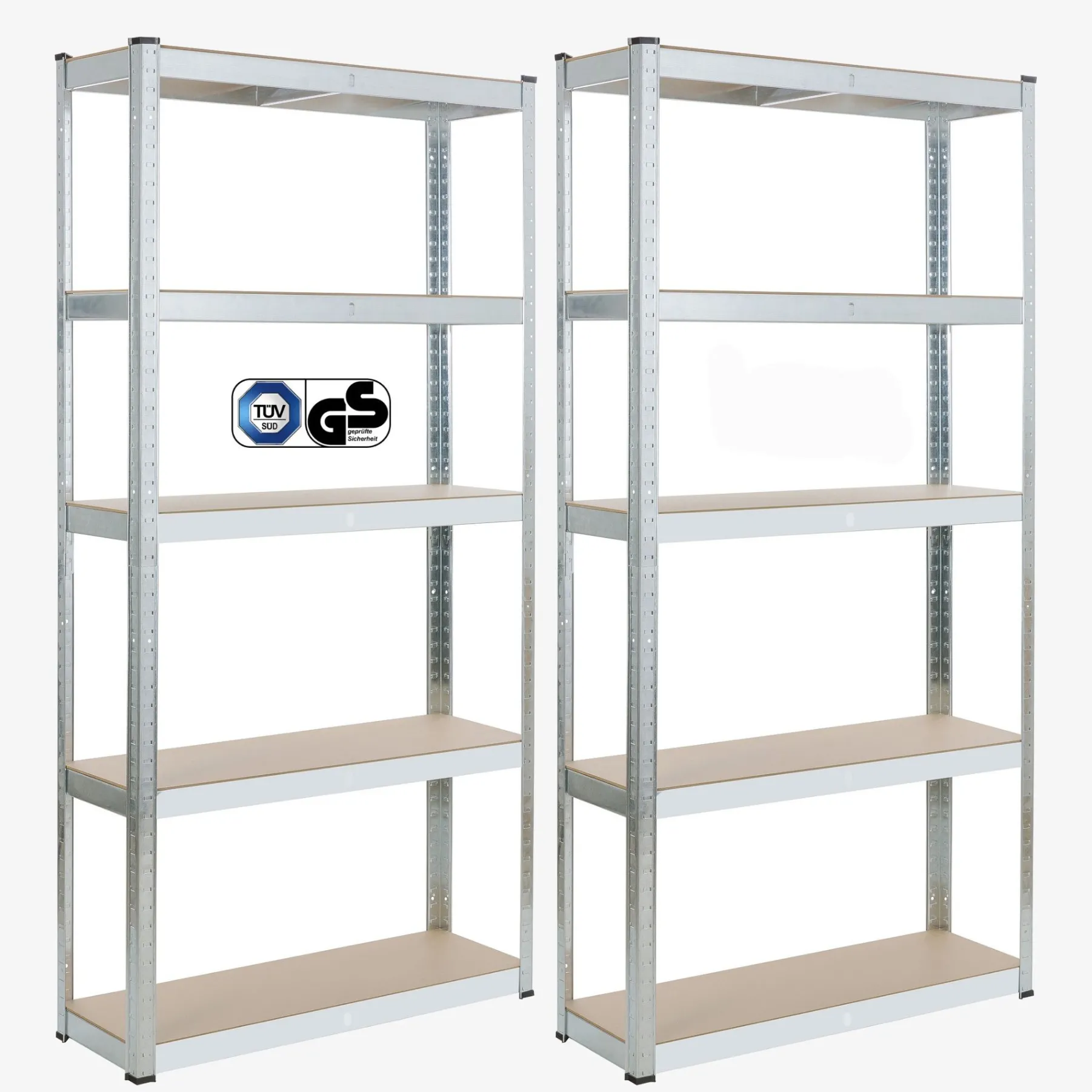 2x Schwerlastregal 180 x 90 x 30 cm 875 kg Silber